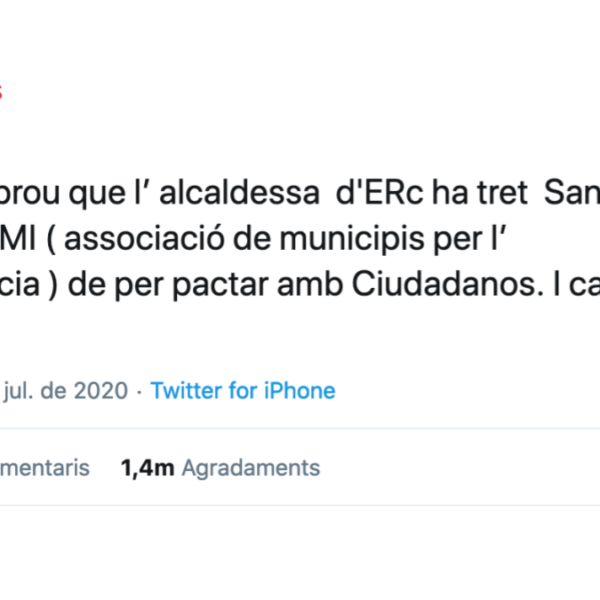 Sant Cugat no ha sortit de l’Associació de Municipis per la Independència