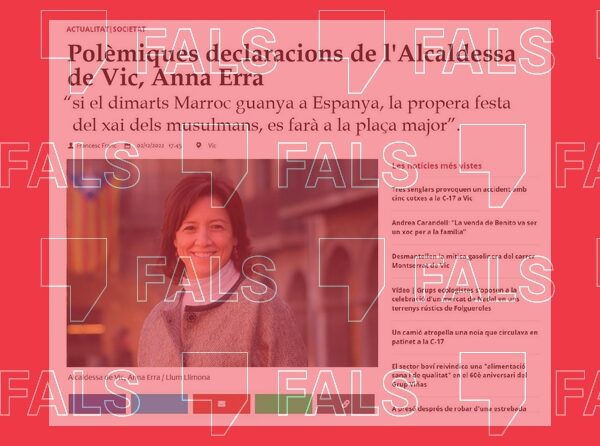 L’alcaldessa de Vic no va oferir “la Plaça Major als musulmans” perquè celebressin “la seva festa del sacrifici” si el Marroc guanyava Espanya al Mundial