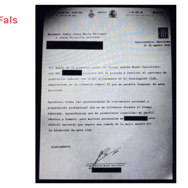 Aquest no és el burofax que Messi va enviar al Barça
