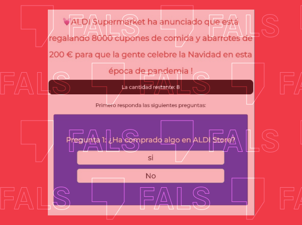 ALDI no regala cupons d’aliments i lots de productes de cara a Nadal, és phishing