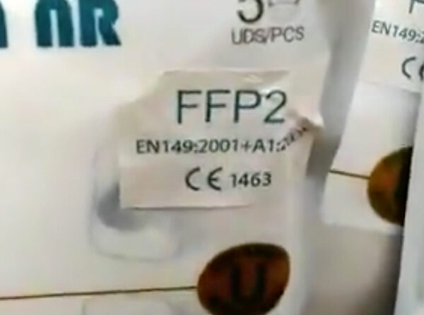¿Por qué hay mascarillas NK95 con un adhesivo que dice FFP2?