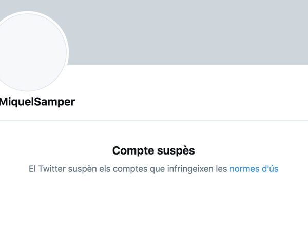 @MiquelSamper ya no está en Twitter, ¿qué ha pasado con su perfil?