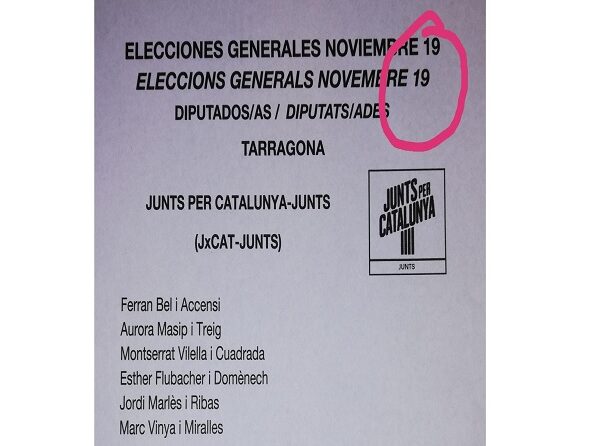És fals que les paperetes electorals amb el número 19 es considerin nul•les