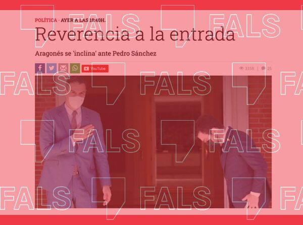 Pere Aragon&egrave;s no va fer una rever&egrave;ncia a Pedro S&aacute;nchez en la seva arribada a la Moncloa