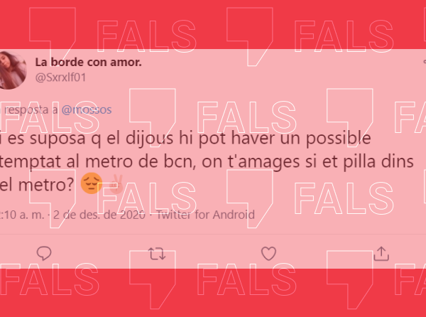 El mensaje que alerta de un atentado inminente en el metro de Barcelona es un audio cíclico sin ninguna prueba