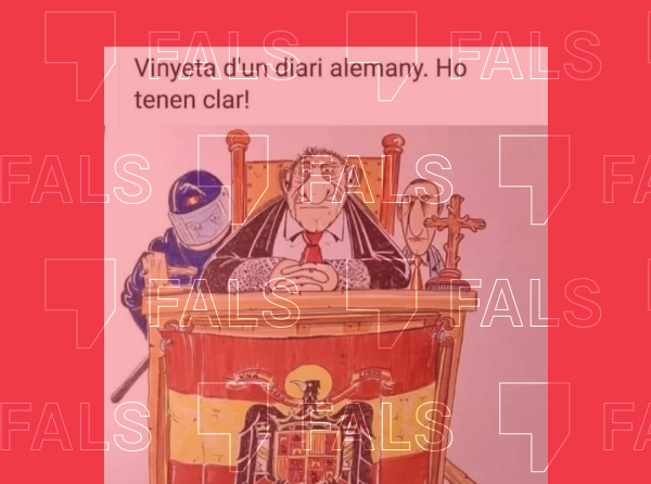 La viñeta satírica donde aparece un juez con una bandera franquista no es de un diario alemán