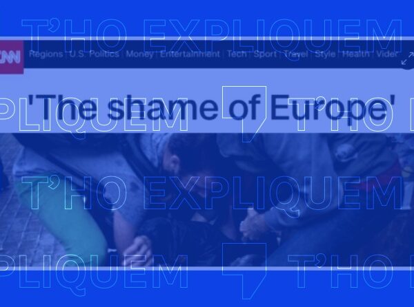 Ens pregunteu per una captura de pantalla de la CNN amb el titular “la vergonya d’Europa” durant el referèndum de l’1 d’octubre