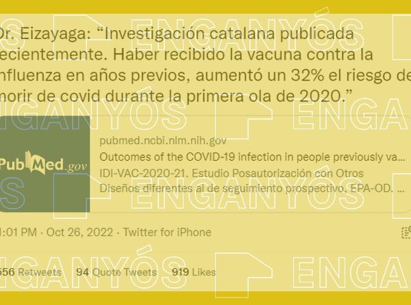 No se ha demostrado que la vacuna contra la gripe aumentara el riesgo de morir por covid-19