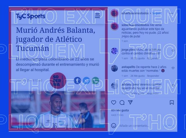 No hi ha proves que relacionin la mort del futbolista Andrés Balanta amb les vacunes de la Covid-19