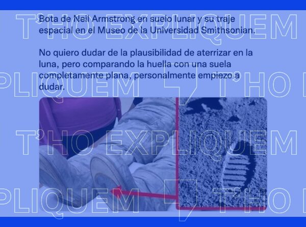 Neil Armstrong llevaba un sobrecalzado con una suela distinta a la de su traje espacial, por eso la huella no es la misma