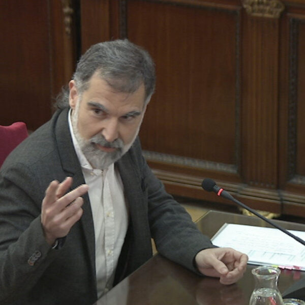 Cuixart declarant al judici de l'1-O al Tribunal Suprem el 26 de febrer del 2019 / ACN