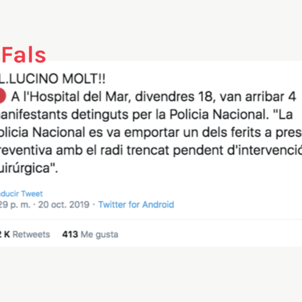 La Policia no es va endur cap manifestant pendent d’operar de l’Hospital del Mar