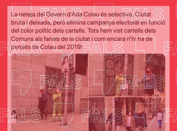 L’Ajuntament de Barcelona no ha retirat un cartell de Junts per Catalunya pel seu “color polític”