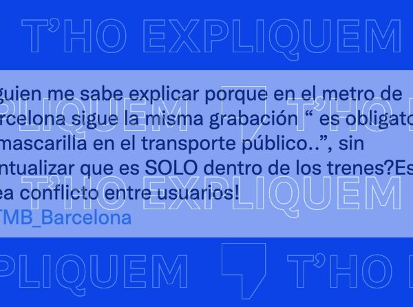 La mascarilla no es obligatoria en los andenes del Metro de Barcelona, aunque la megafonía no lo precise