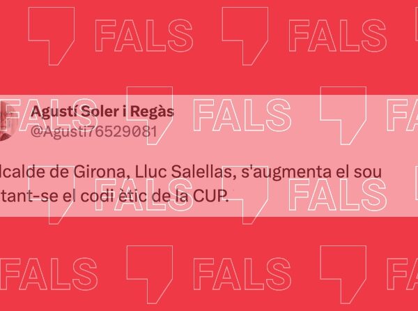 És fals que el nou alcalde de Girona s’hagi augmentat el sou “saltant-se el codi ètic de la CUP”