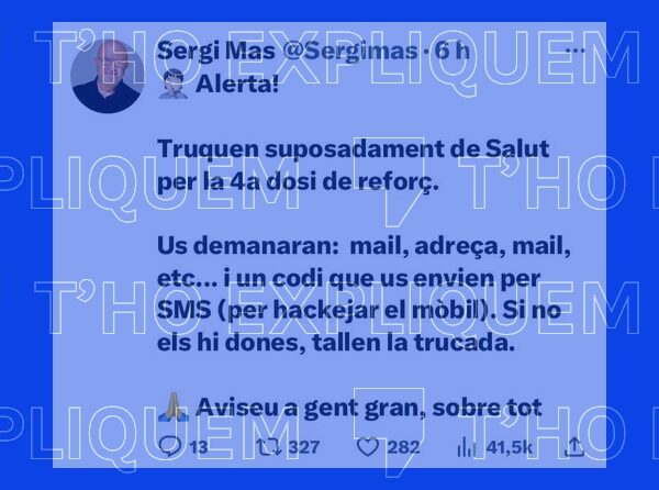 Què en sabem del missatge que denuncia un intent de hackeig d’algú que es fa passar pel Departament de Salut?