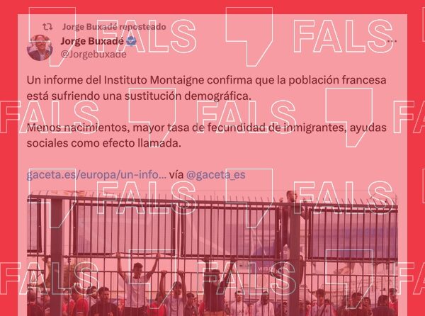 L’informe francès que cita Buxadé no parla de substitució demogràfica, sinó de la importància dels immigrants en el creixement demogràfic