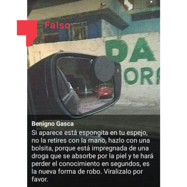 No se están colocando esponjas con droga en los coches para robarte
