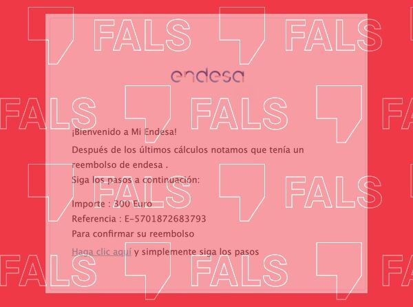 El suposat correu d’Endesa que t’avisa d’un reemborsament pendent és una estafa