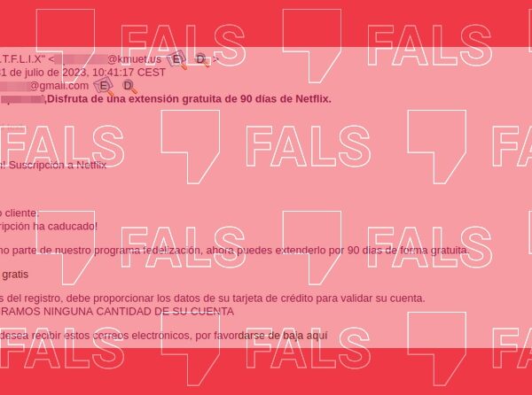 El suposat missatge de Netflix que t’ofereix “una extensió gratuïta” de la teva subscripció és una estafa