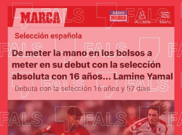 El suposat titular de Marca sobre Lamine Yamal és un muntatge