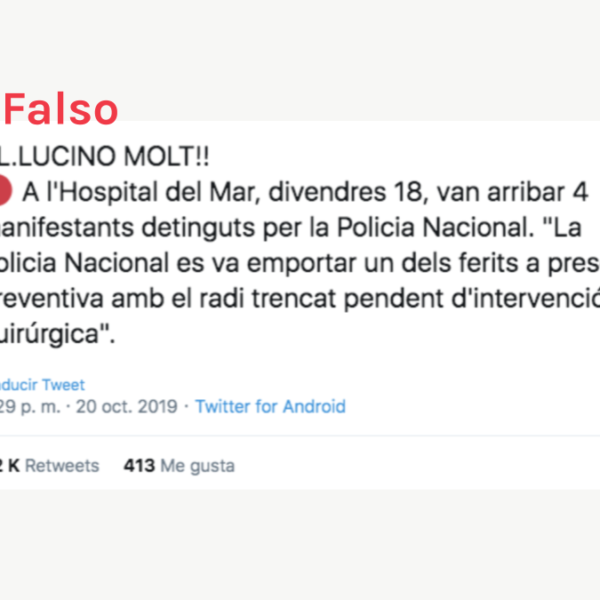 La Policía no se llevó a ningún manifestante pendiente de operar del Hospital del Mar