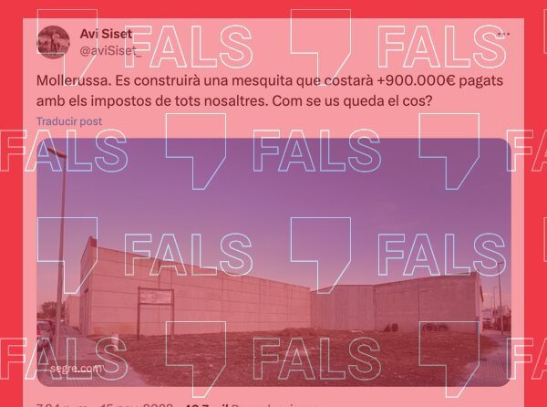 Tuit fals sobre la mesquita de Mollerussa