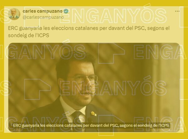 Cap enquesta actual vaticina la victòria d’ERC a les eleccions, com assegura el conseller Campuzano